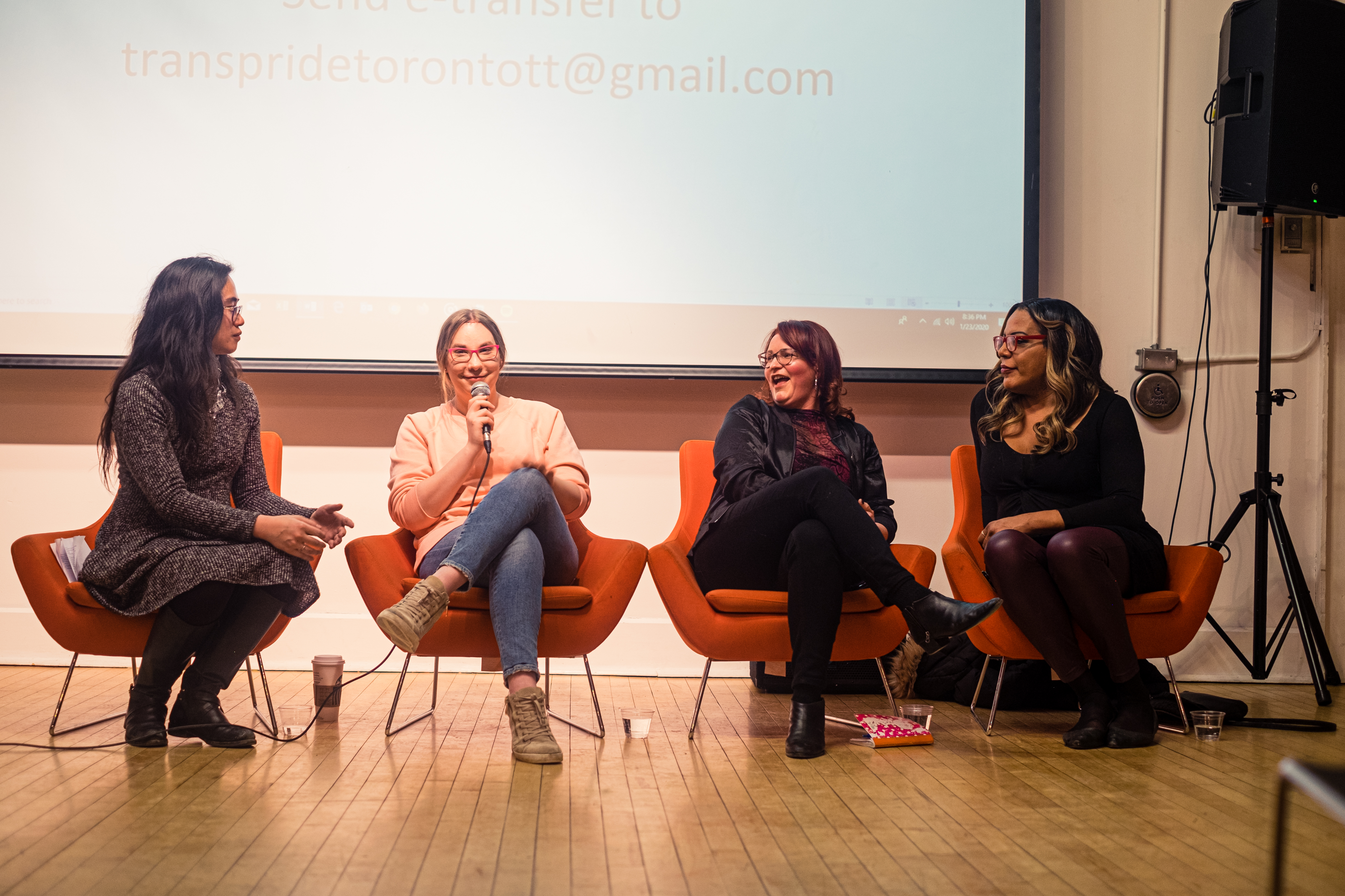 Panelists Kai Cheng Thom, Gwen Benaway, Chanelle Gallant, and Monica Forrester